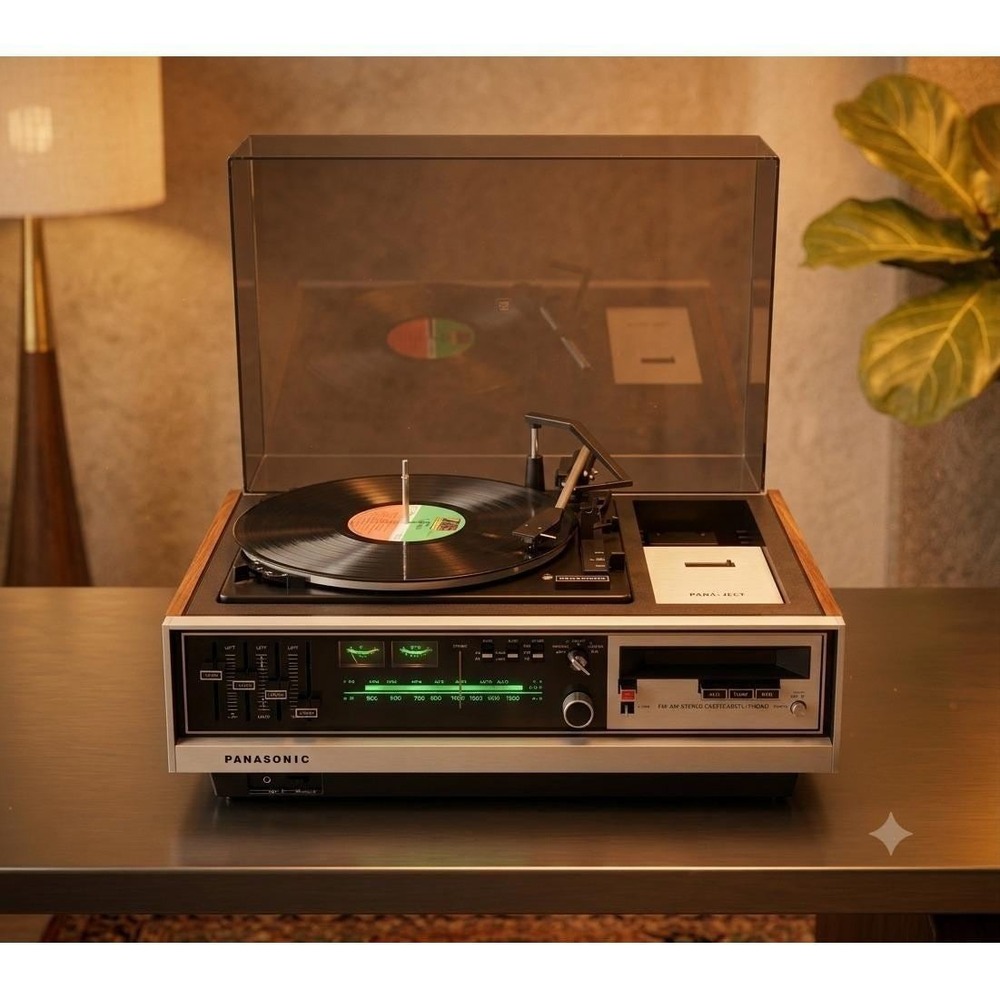 Vintage Panasonic RS-257DS Stereo System Record Player Cassette Radio Wood MCM